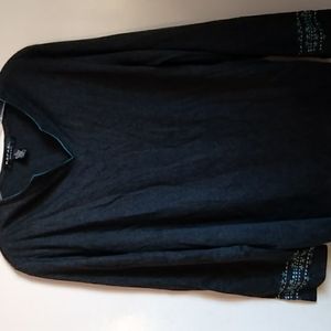 Rafael dark gray embroidered blouse size XL